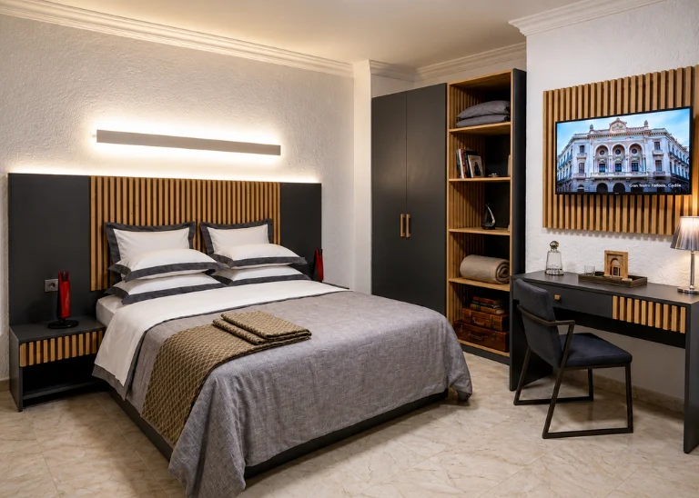 Nos Modèles 1 Chambre Signature Boisée en bois avec mobilier hôtelier moderne fabriqué en Algérie par Meubles Dzign